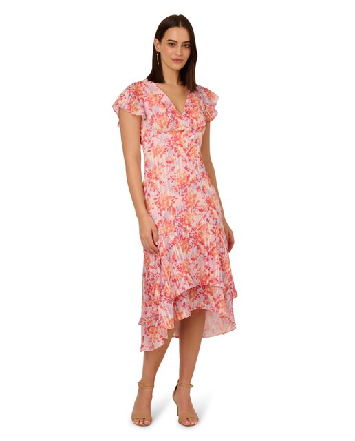 Imagem 0 de Vestido Midi de Cetim com Folho na Parte Inferior