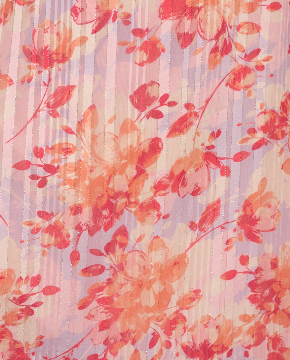 Vestido Midi de Cetim com Folho na Parte Inferior Laranja-7