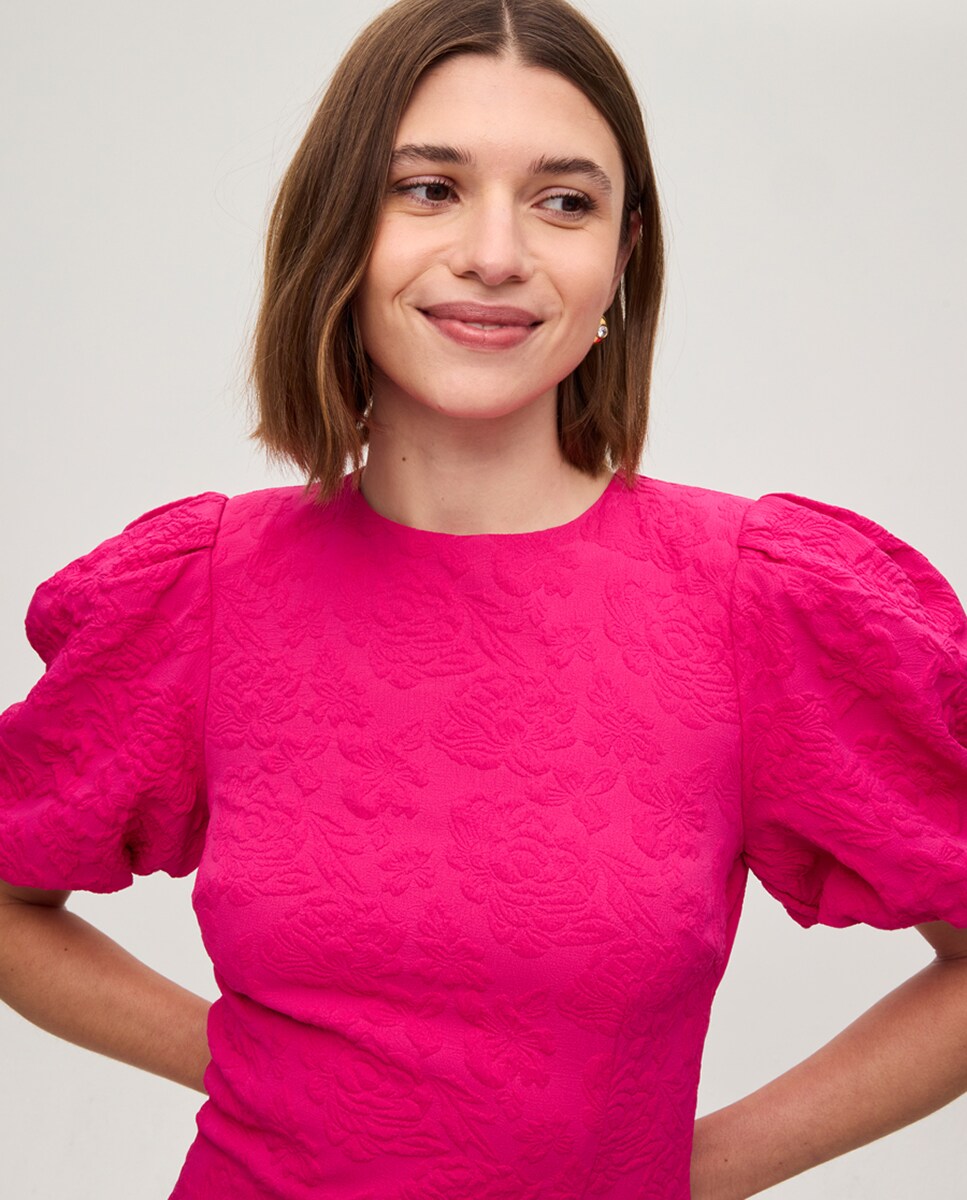 Vestido Midi com Decote nas Costas Rosa-4