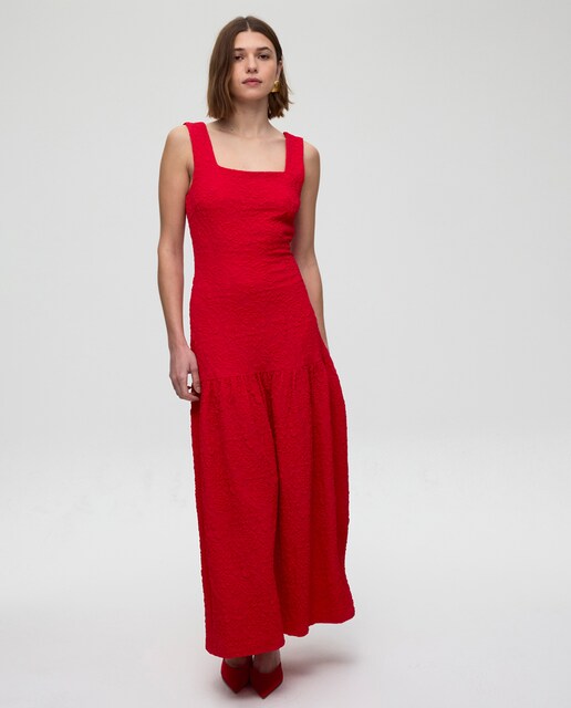 Imagen 0 de Vestido midi tirantes con volante