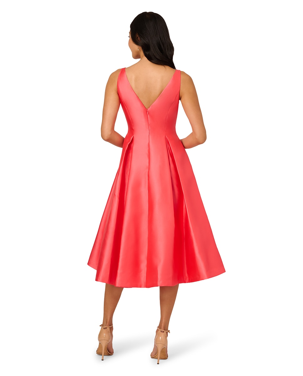Vestido Comprido de Chá sem Mangas Laranja-2