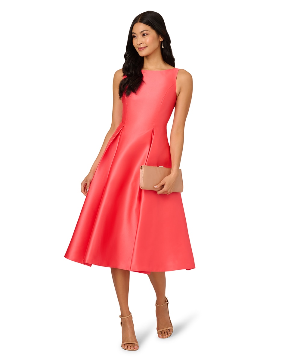 Vestido Comprido de Chá sem Mangas Laranja-3