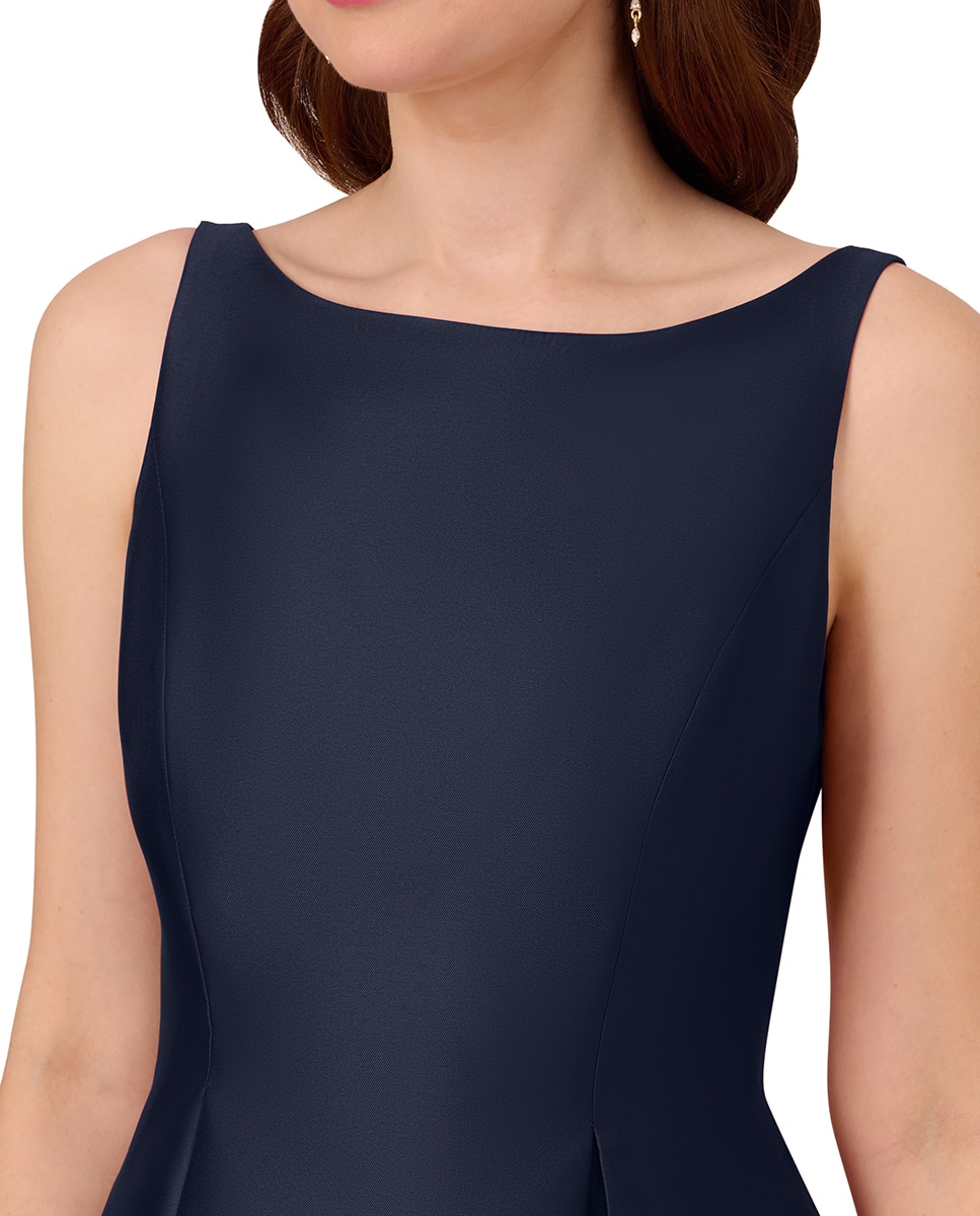 Vestido Comprido de Chá sem Mangas Azul-marinho-4