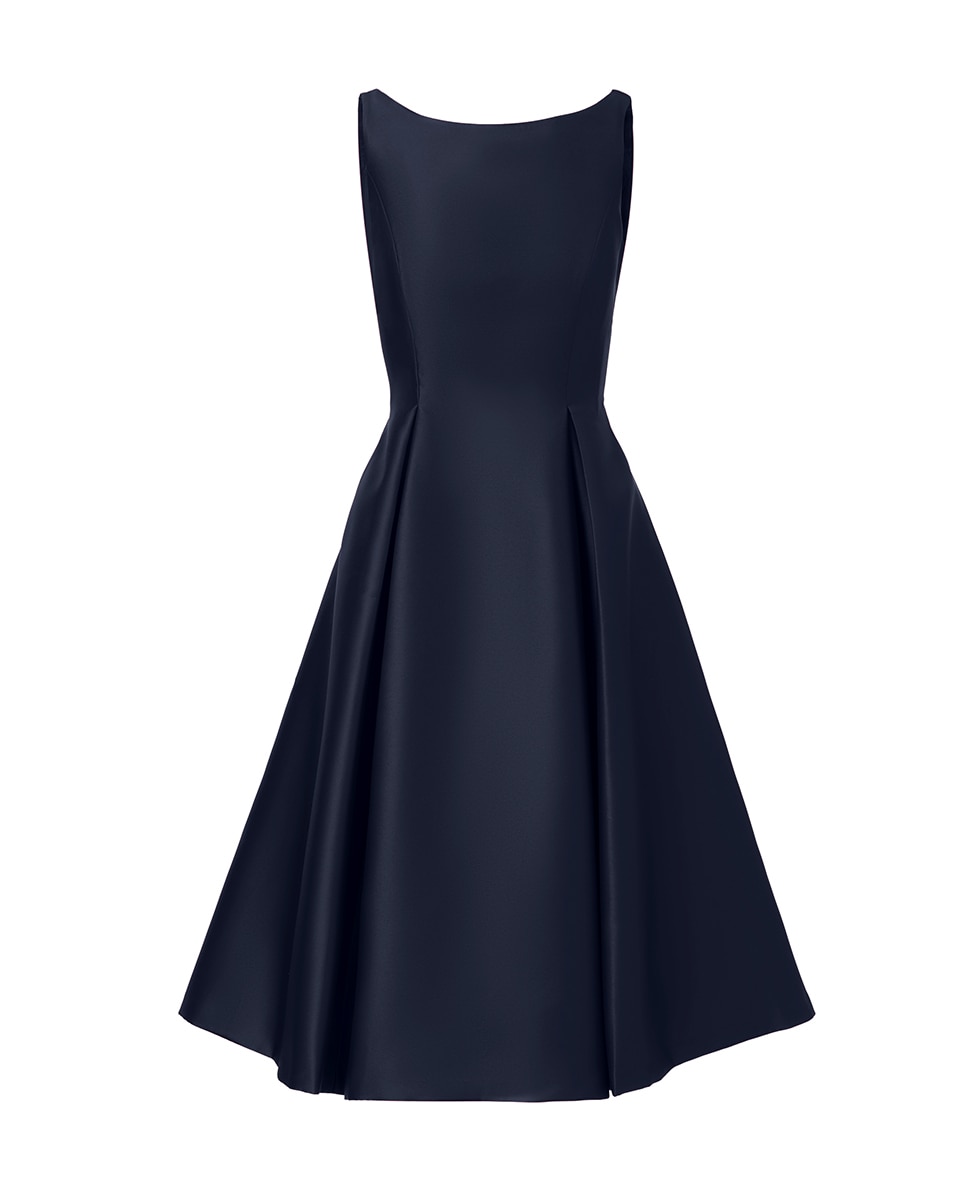 Vestido Comprido de Chá sem Mangas Azul-marinho-5