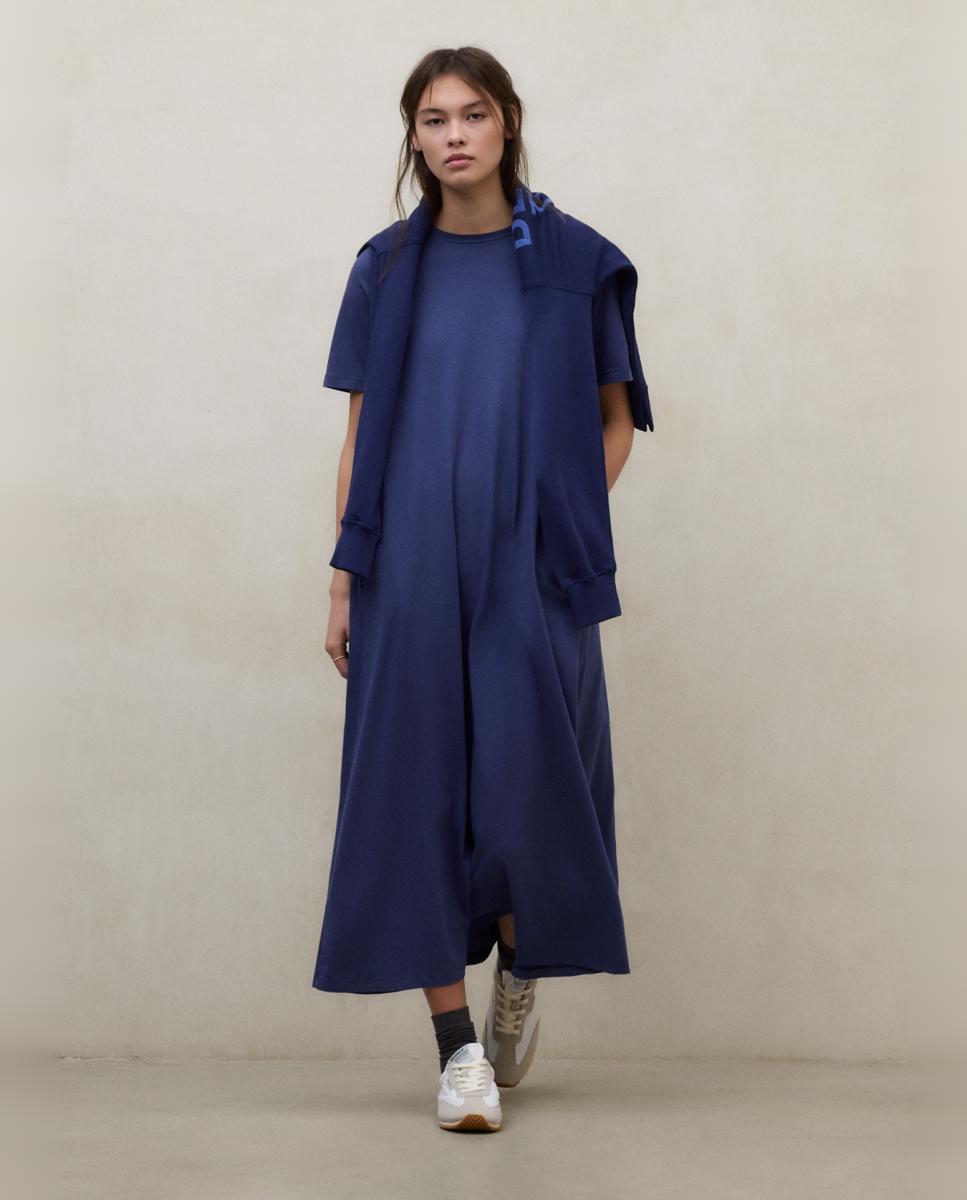 Vestido de corte holgado y cuello redondo - Ecoalf - Azul índigo Azul índigo-1