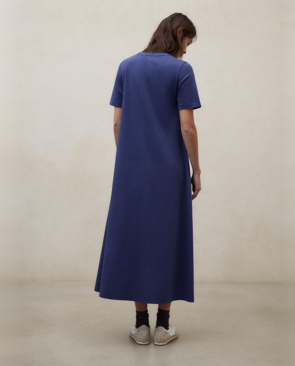 Vestido de corte holgado y cuello redondo - Ecoalf - Azul índigo Azul índigo-2