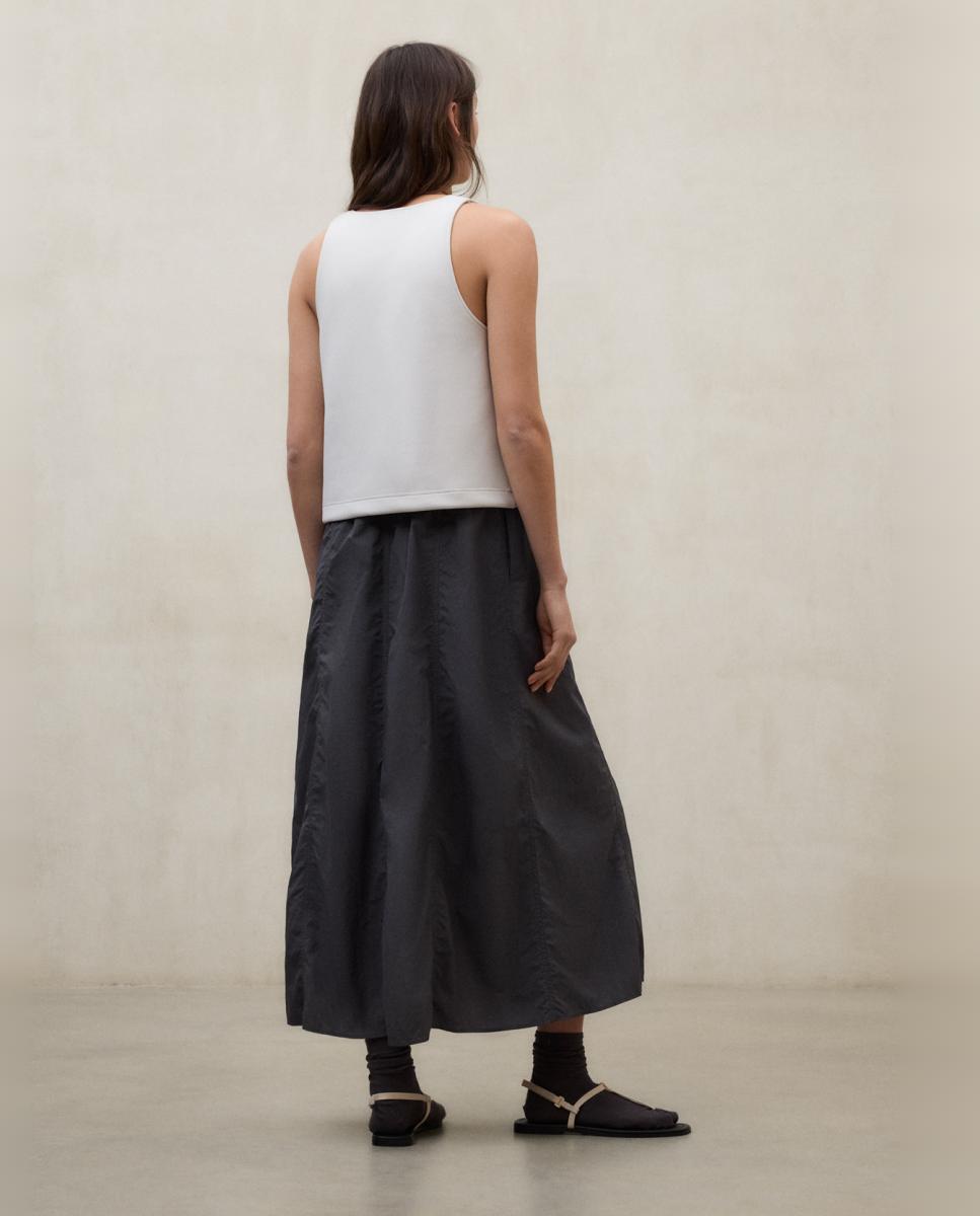 Vestido de Corte Folgado e Decote Aberto Cinzento-3