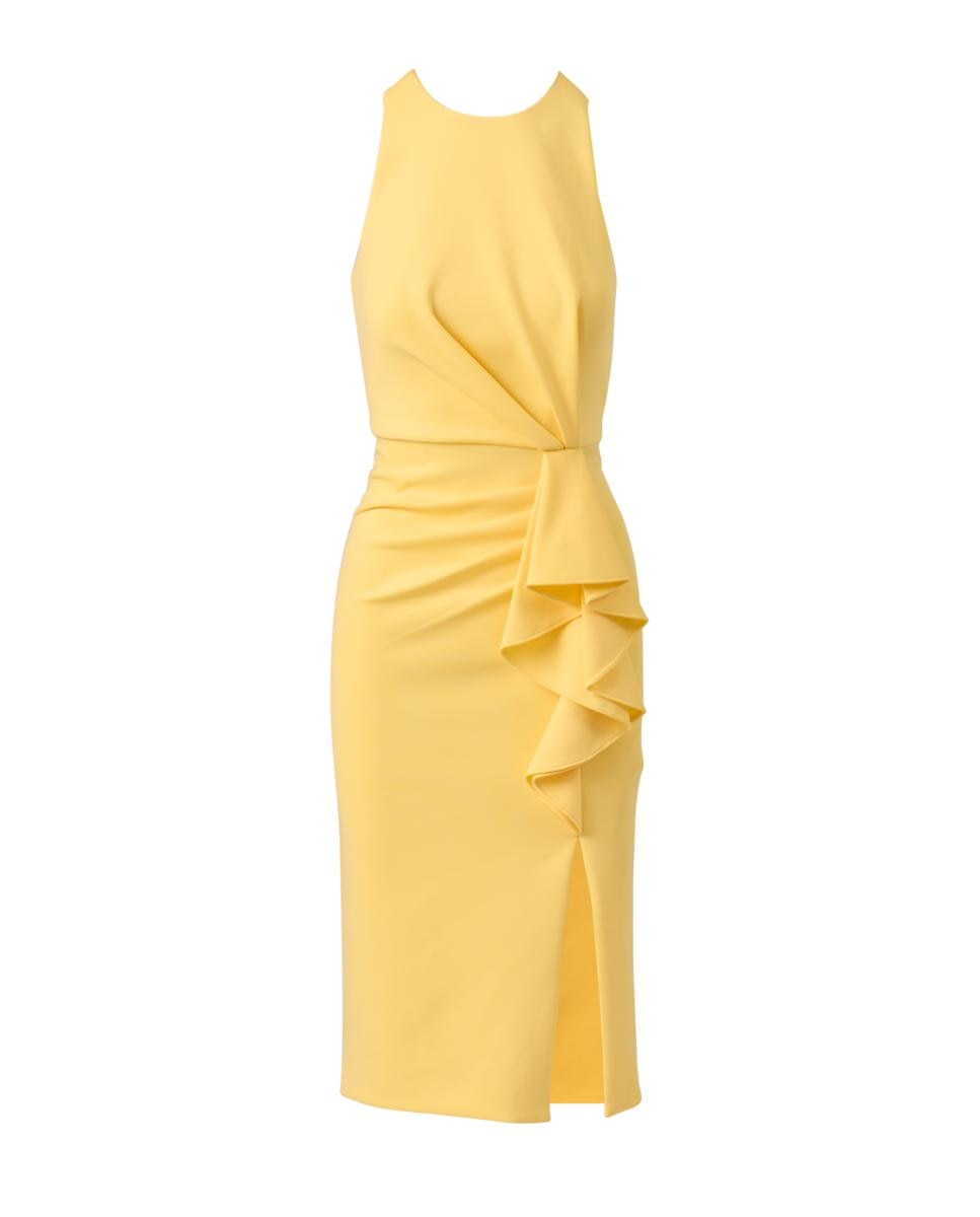 Vestido sin mangas midi de mujer - Adrianna Papell - Azul Amarillo-5