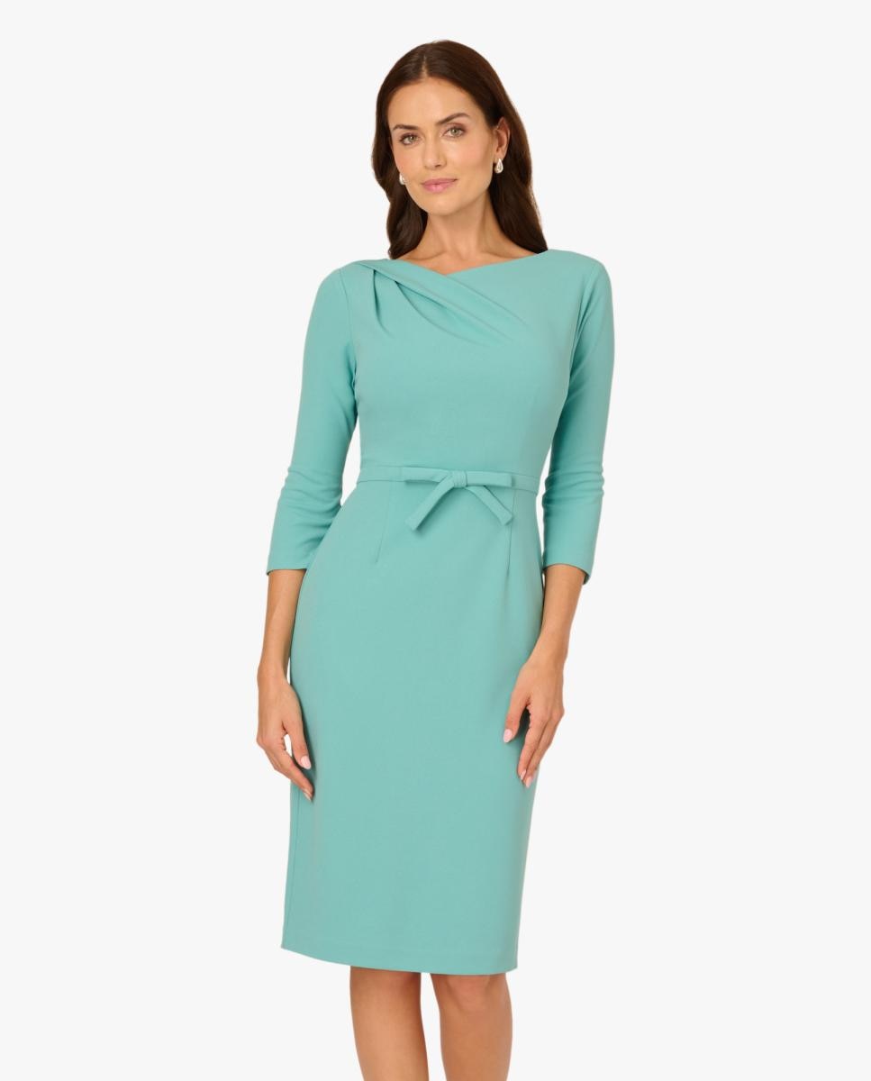 Vestido Midi com Manga 3/4 Turquesa-3