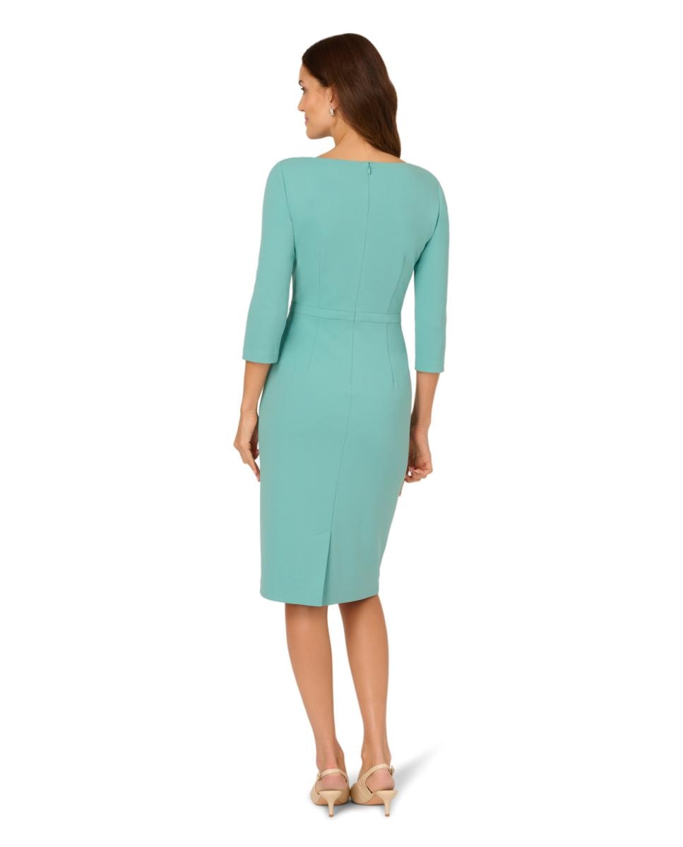 Vestido Midi com Manga 3/4 Turquesa-4
