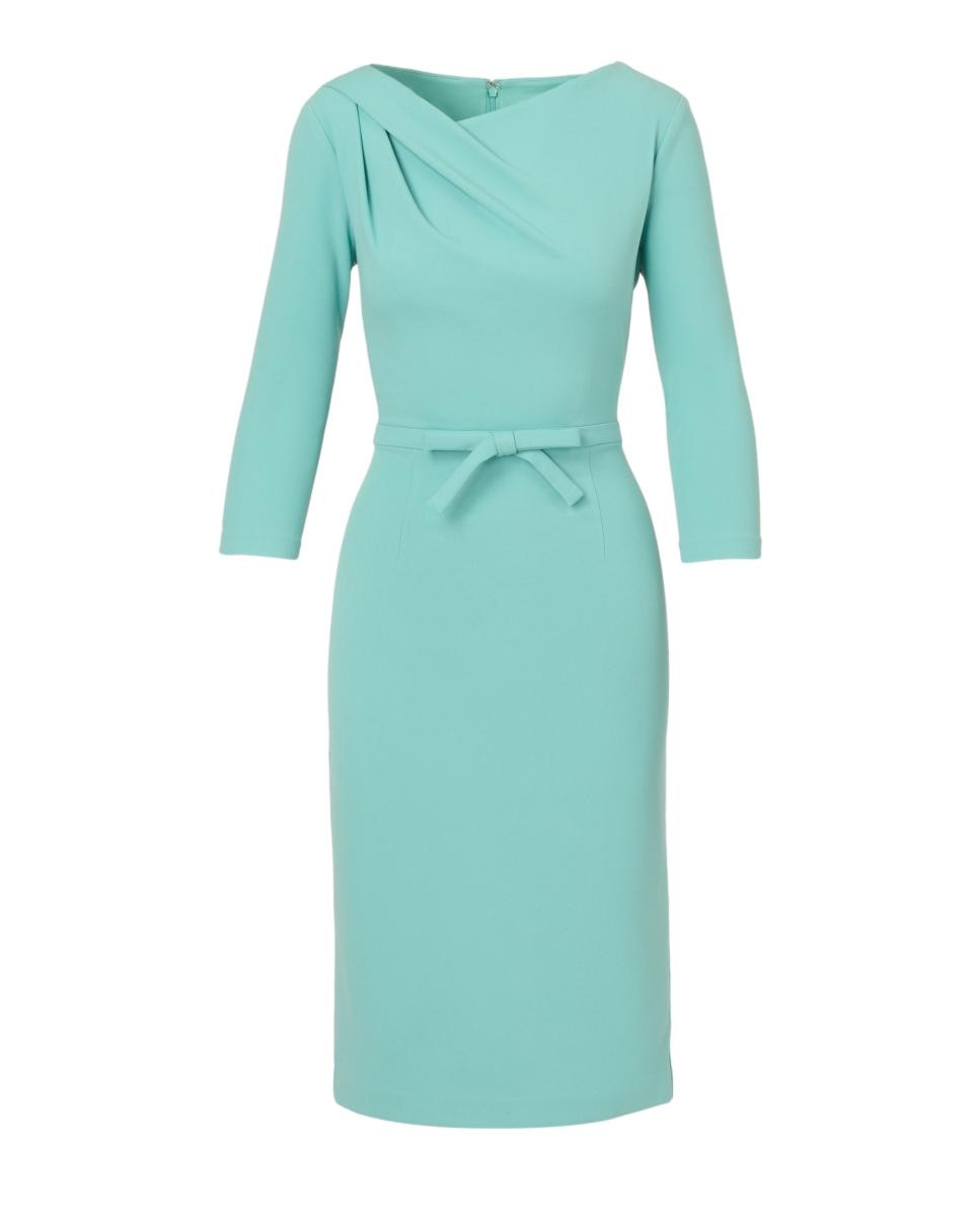 Vestido Midi com Manga 3/4 Turquesa-5