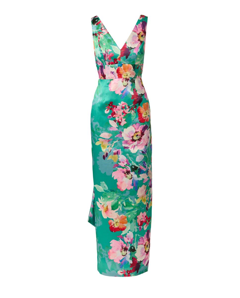Vestido Midi com Manga Comprida Verde-5