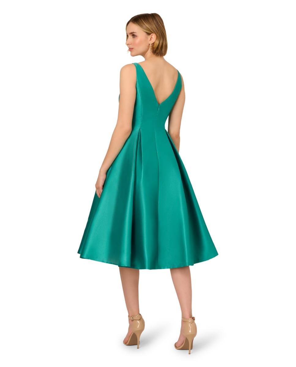Vestido Comprido de Chá sem Mangas Turquesa-2