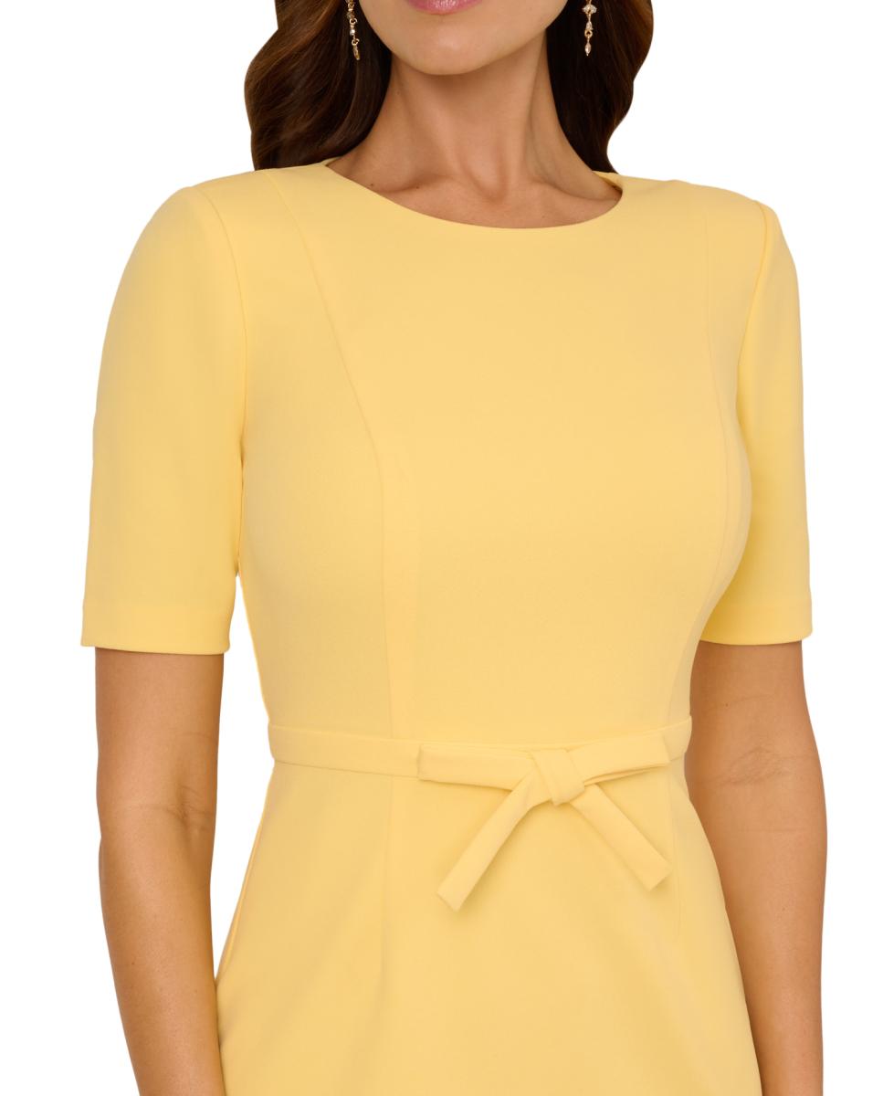 Vestido Midi de Manga Curta Amarelo-2