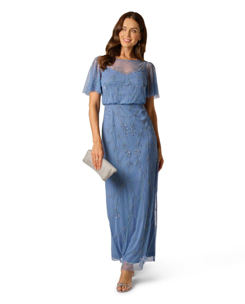 Vestido Tipo Blusão Azul-3