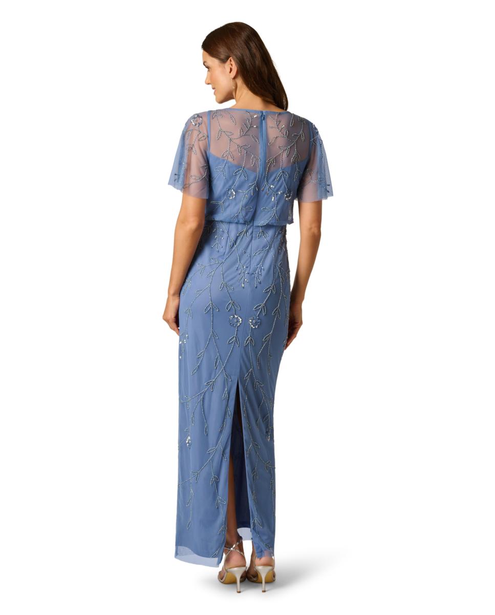 Vestido Tipo Blusão Azul-4