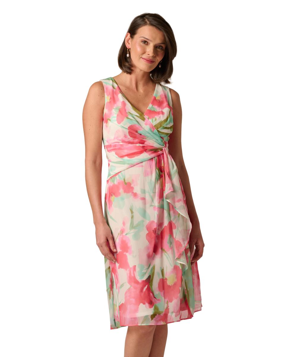 Vestido midi de gaze Coral-3