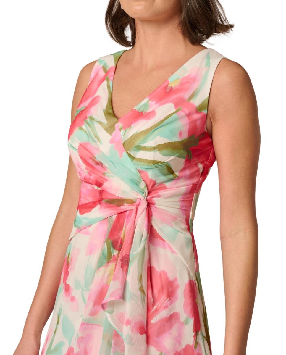 Vestido midi de gaze Coral-4