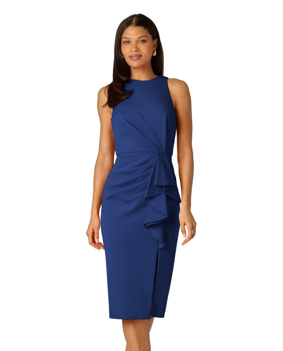 Vestido Midi sem Mangas Azul-marinho-3
