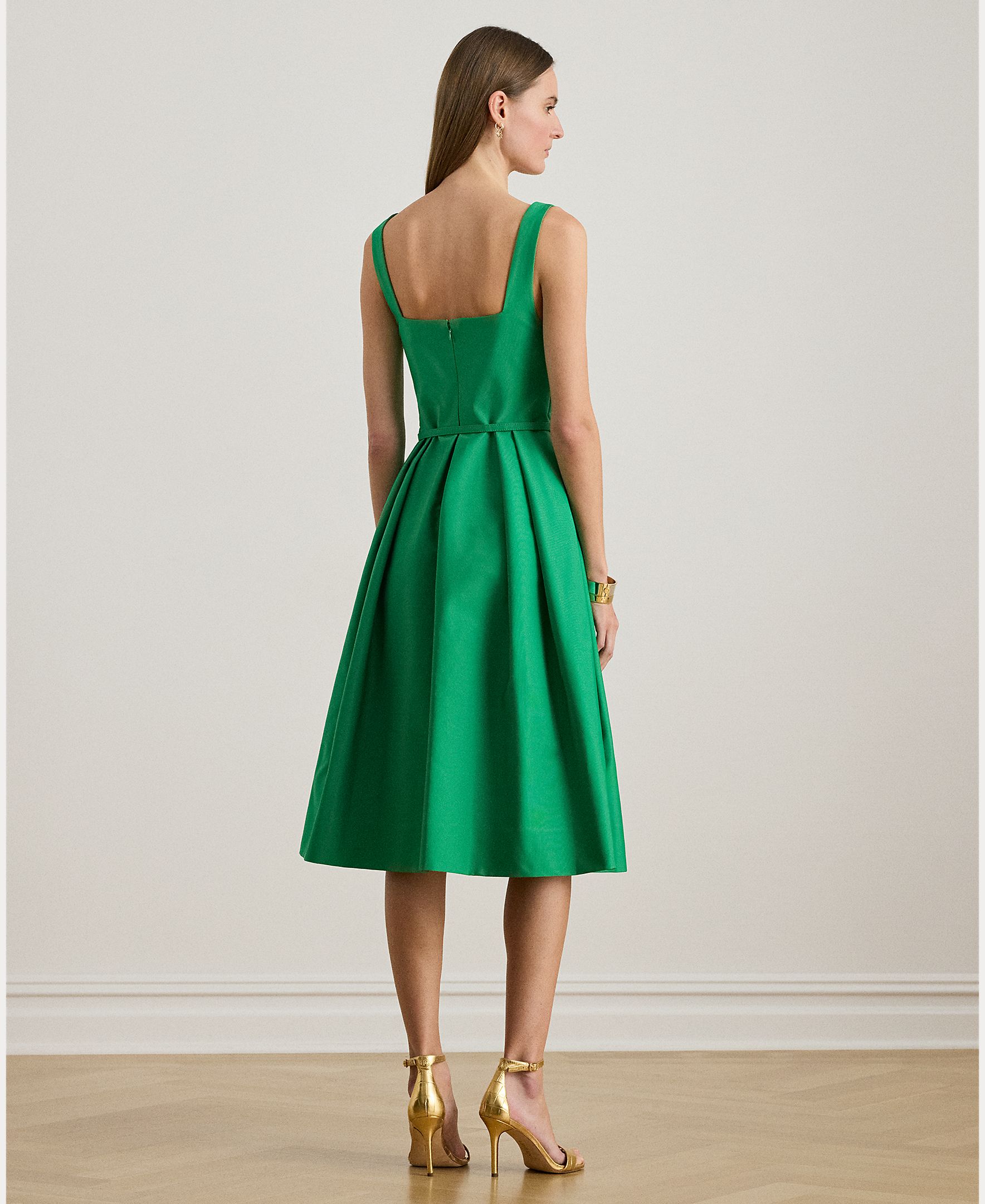 Vestido midi com cinto Esmeralda-2