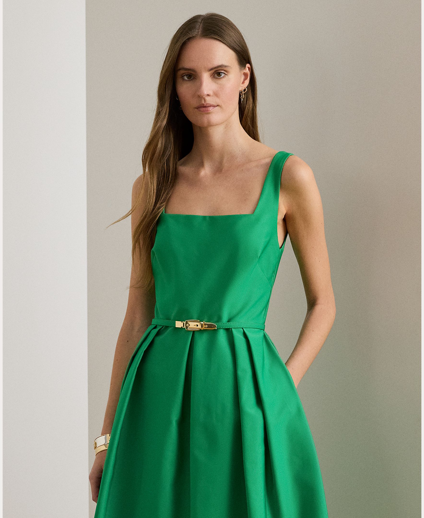 Vestido midi com cinto Esmeralda-4