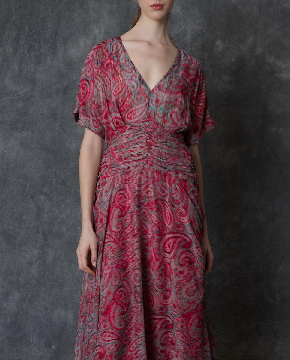Vestido comprido estampado Rosa-4
