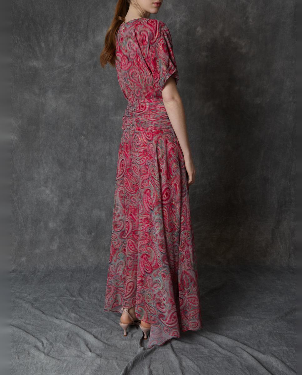 Vestido comprido estampado Rosa-5
