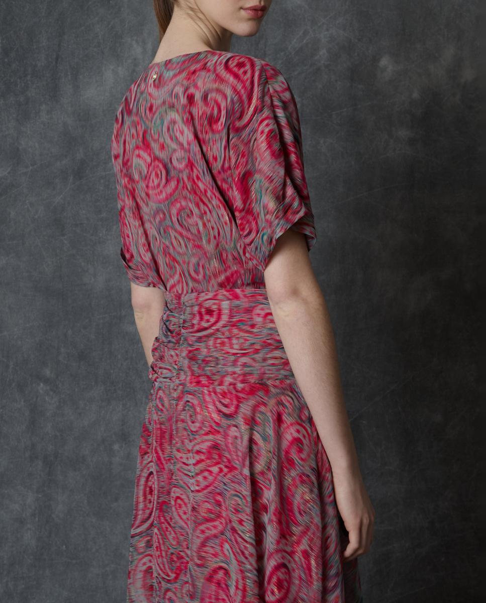 Vestido comprido estampado Rosa-6