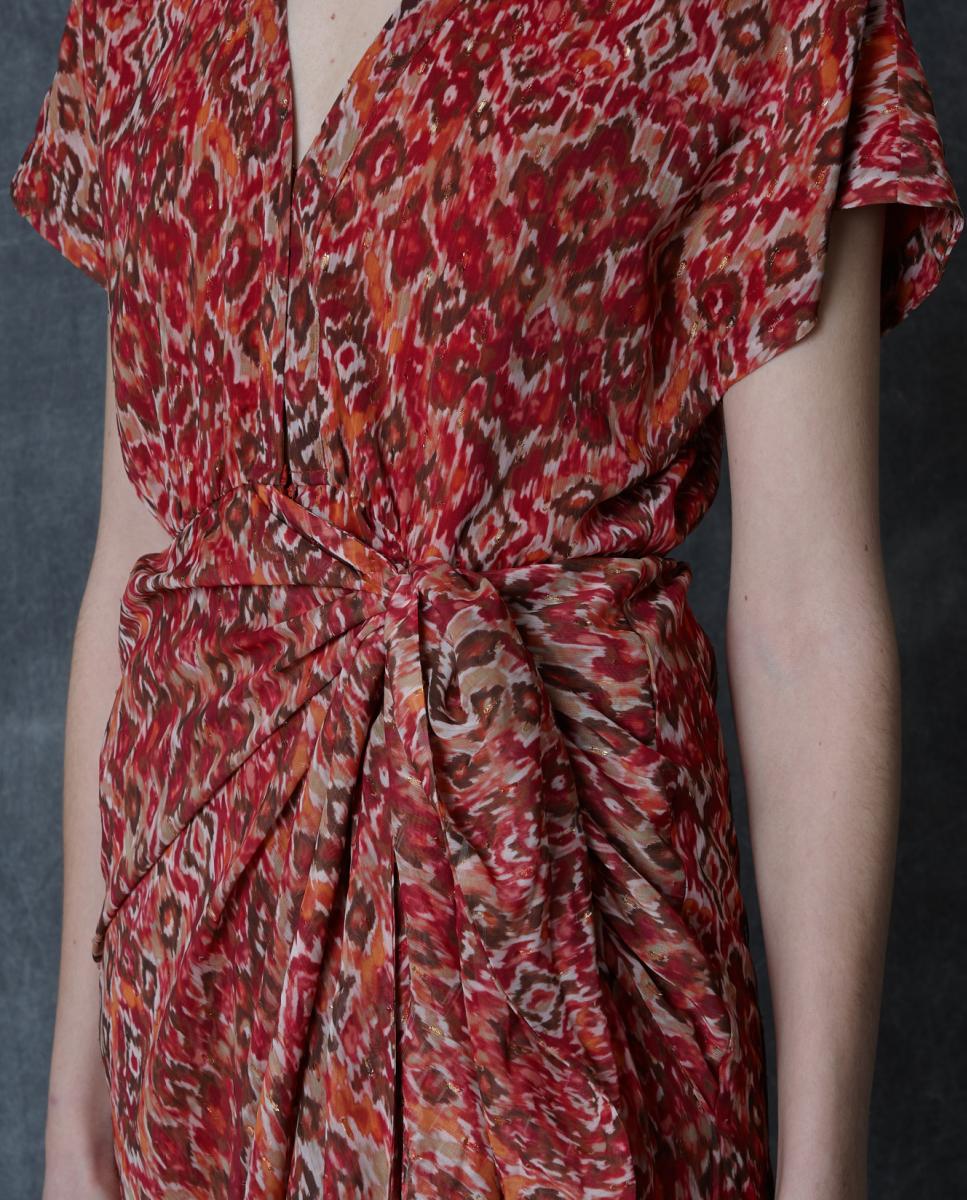 Vestido Comprido Estampado Laranja-6