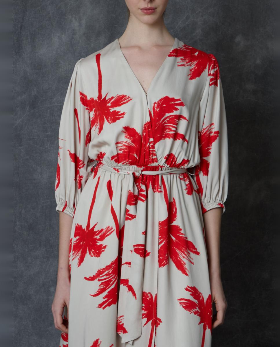 Vestido midi estampado Multicolor-5