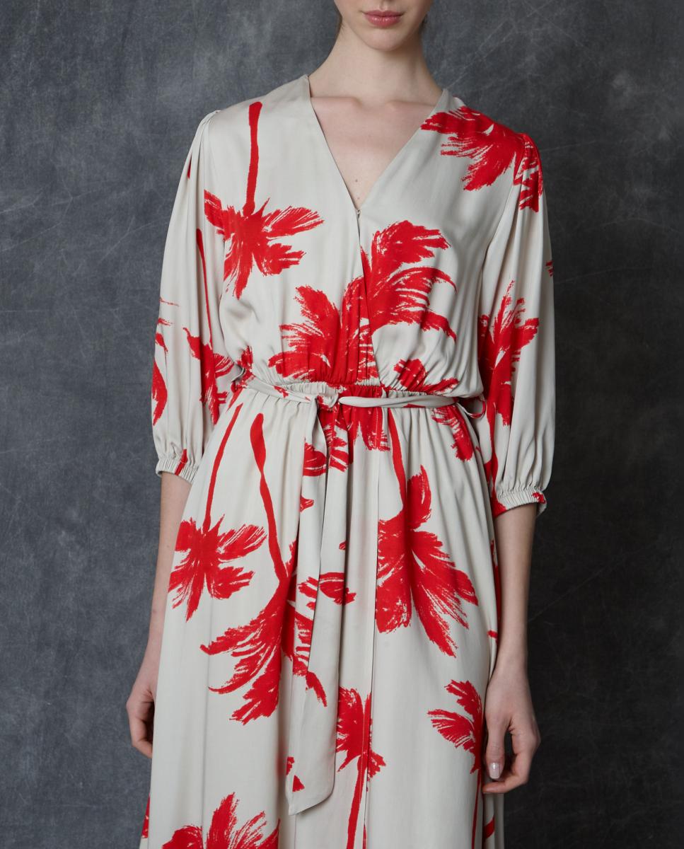 Vestido midi estampado Multicolor-6