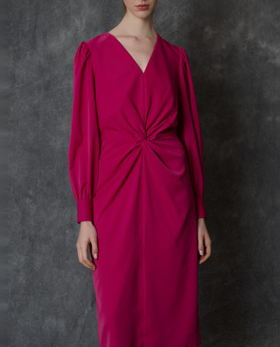 Vestido comprido liso Rosa-3