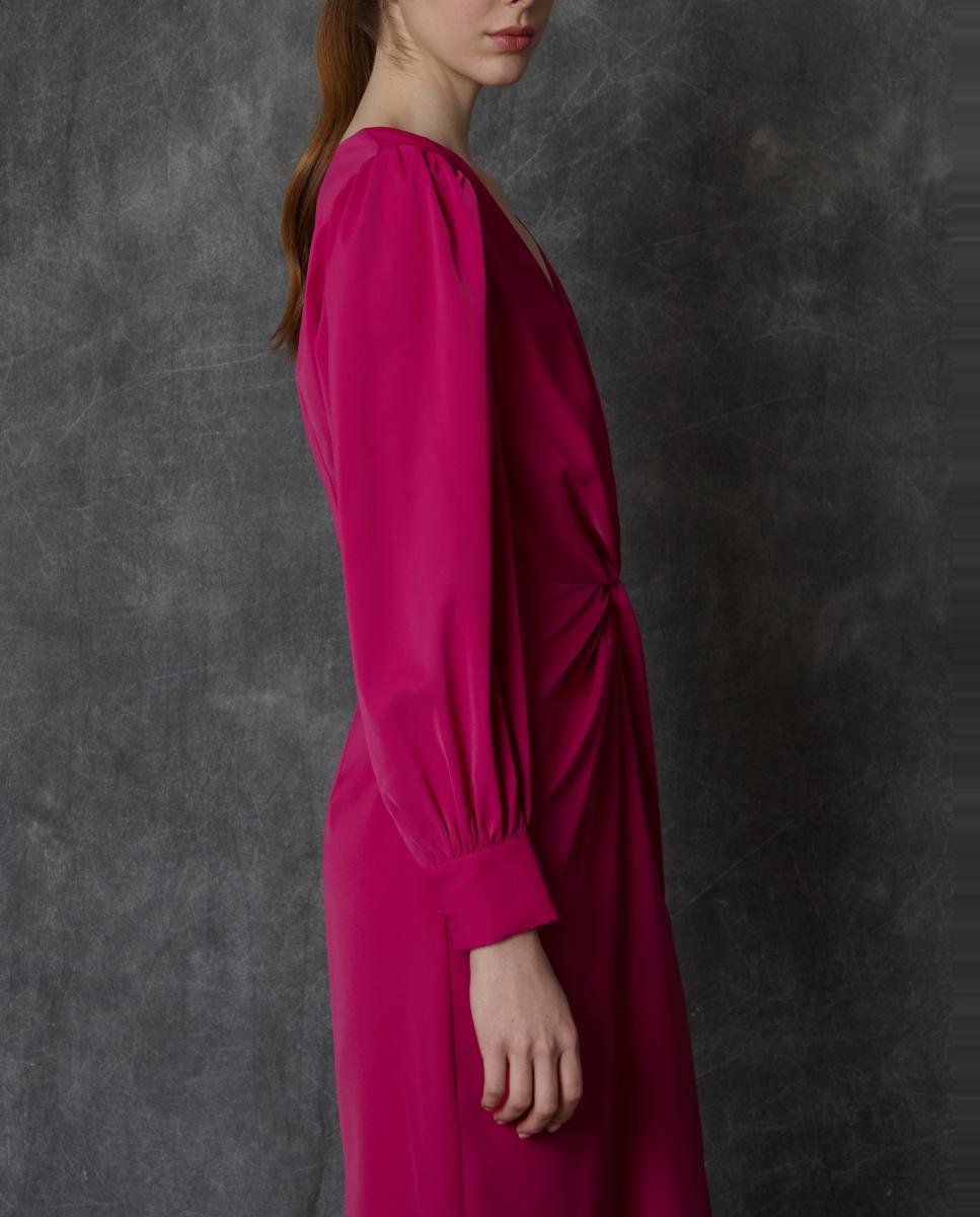 Vestido comprido liso Rosa-5