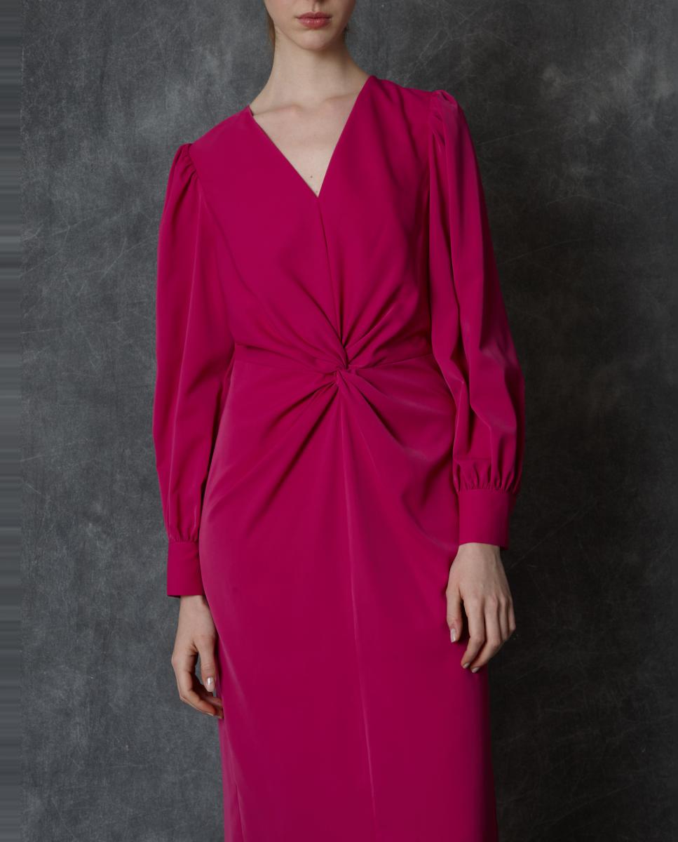 Vestido comprido liso Rosa-6