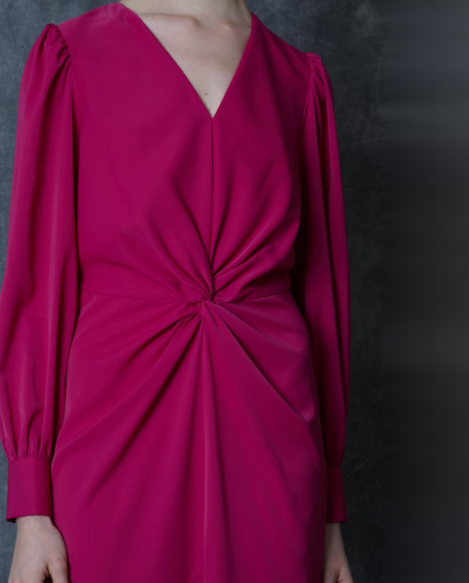 Vestido comprido liso Rosa-7