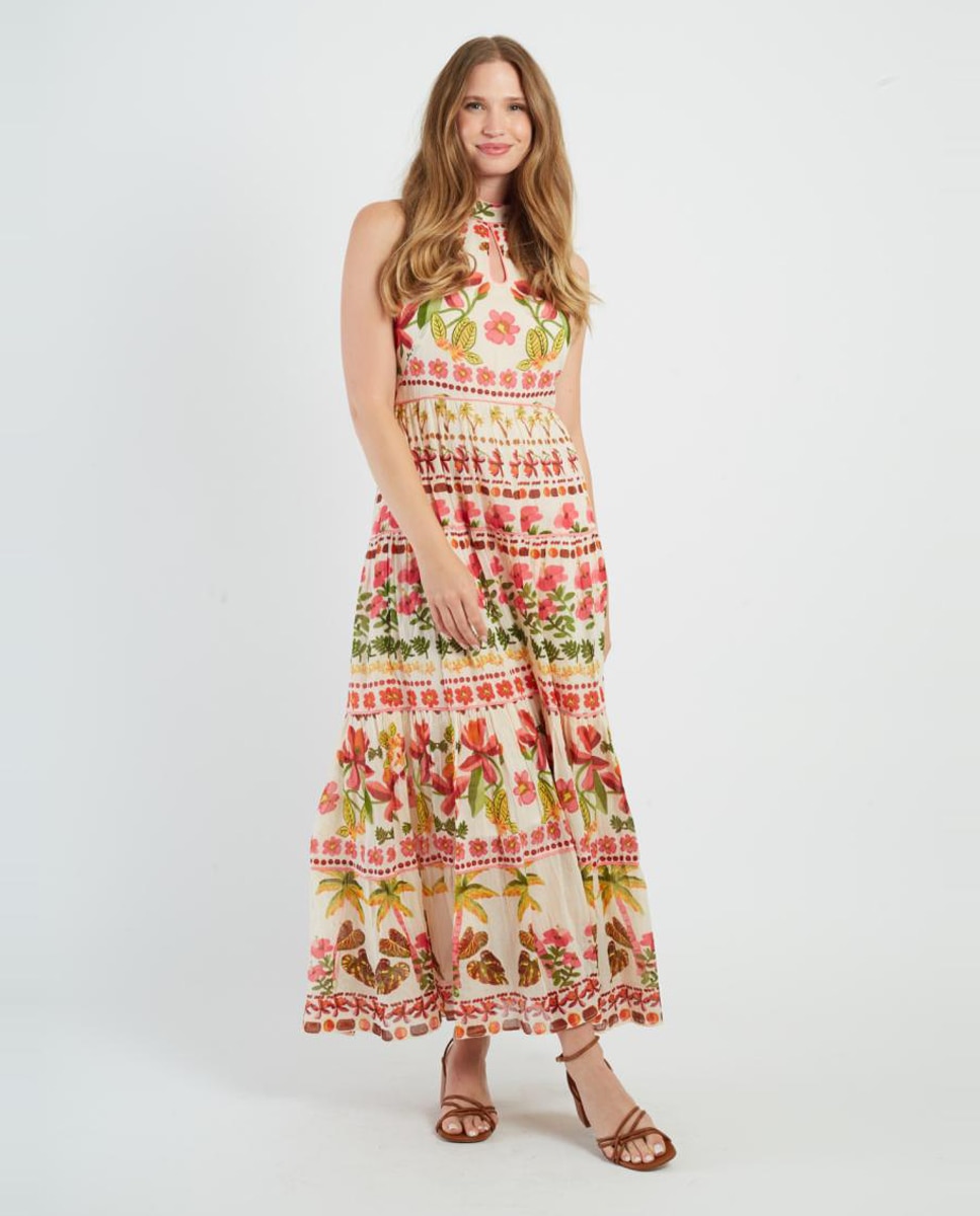 Imagem 0 de Vestido Comprido com Gola Halter e sem Mangas