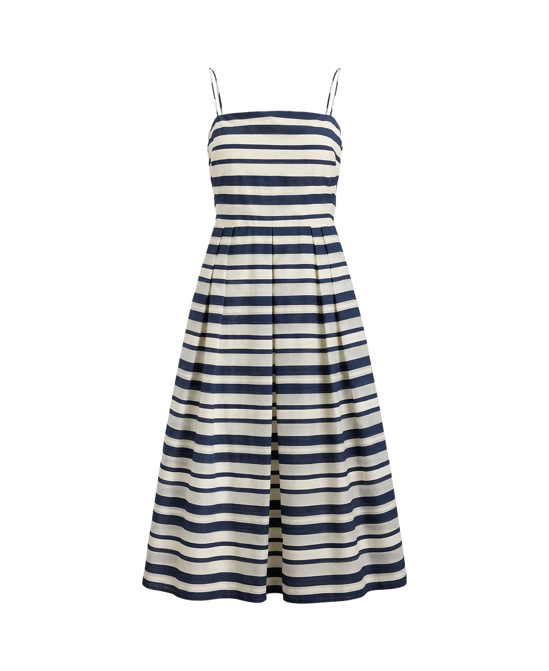 Vestido midi de alças com estampado Azul / Bege-5
