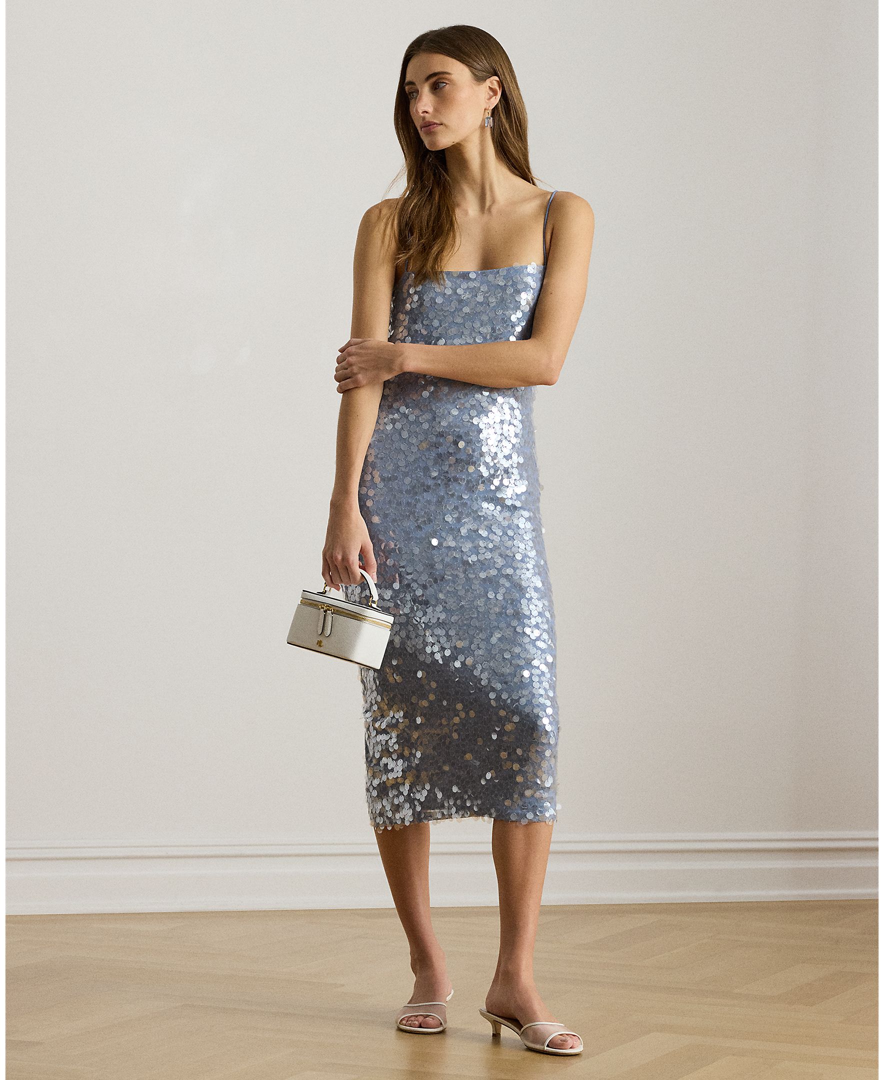 Lauren Ralph Lauren - Vestido midi de tirantes y lentejuelas.