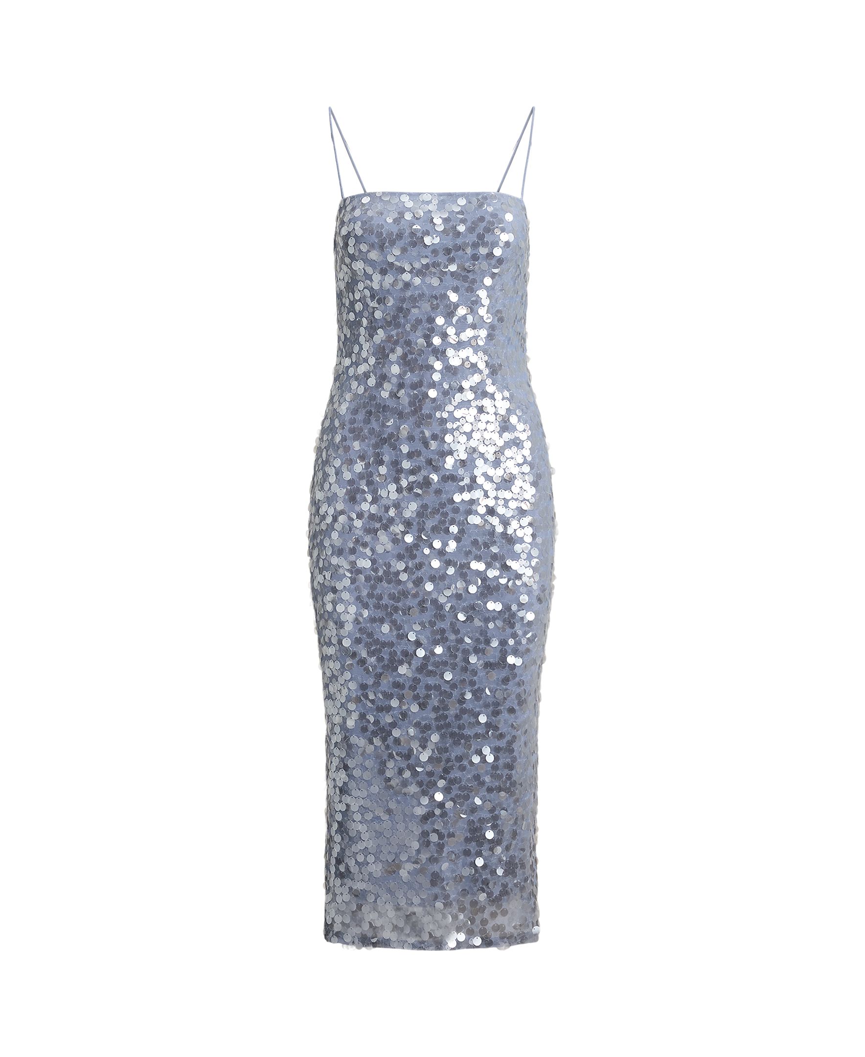 Vestido Midi de Alças e Lantejoulas Céu-5