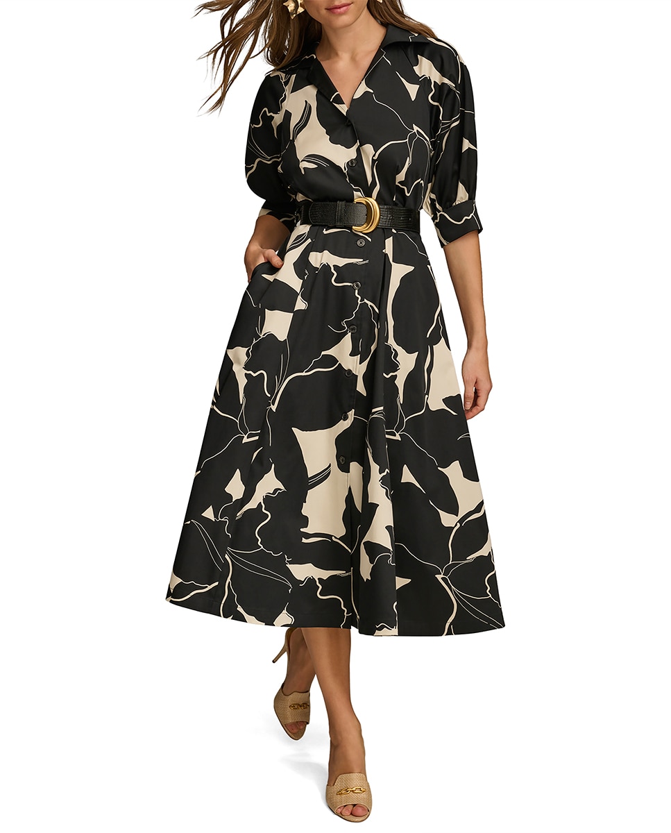 Donna Karan New York - Vestido manga francesa.