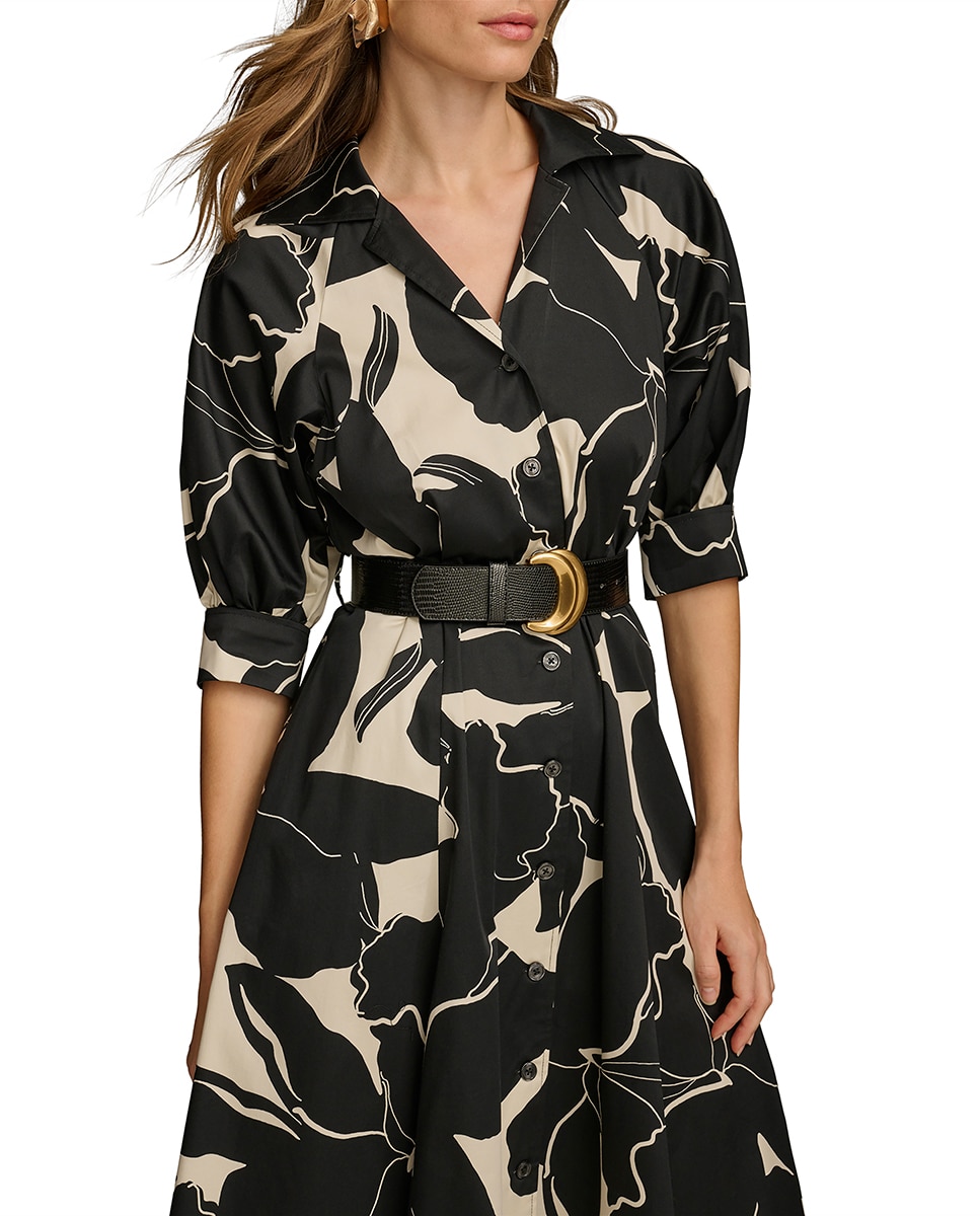 Vestido com Manga 3/4 Preto-3