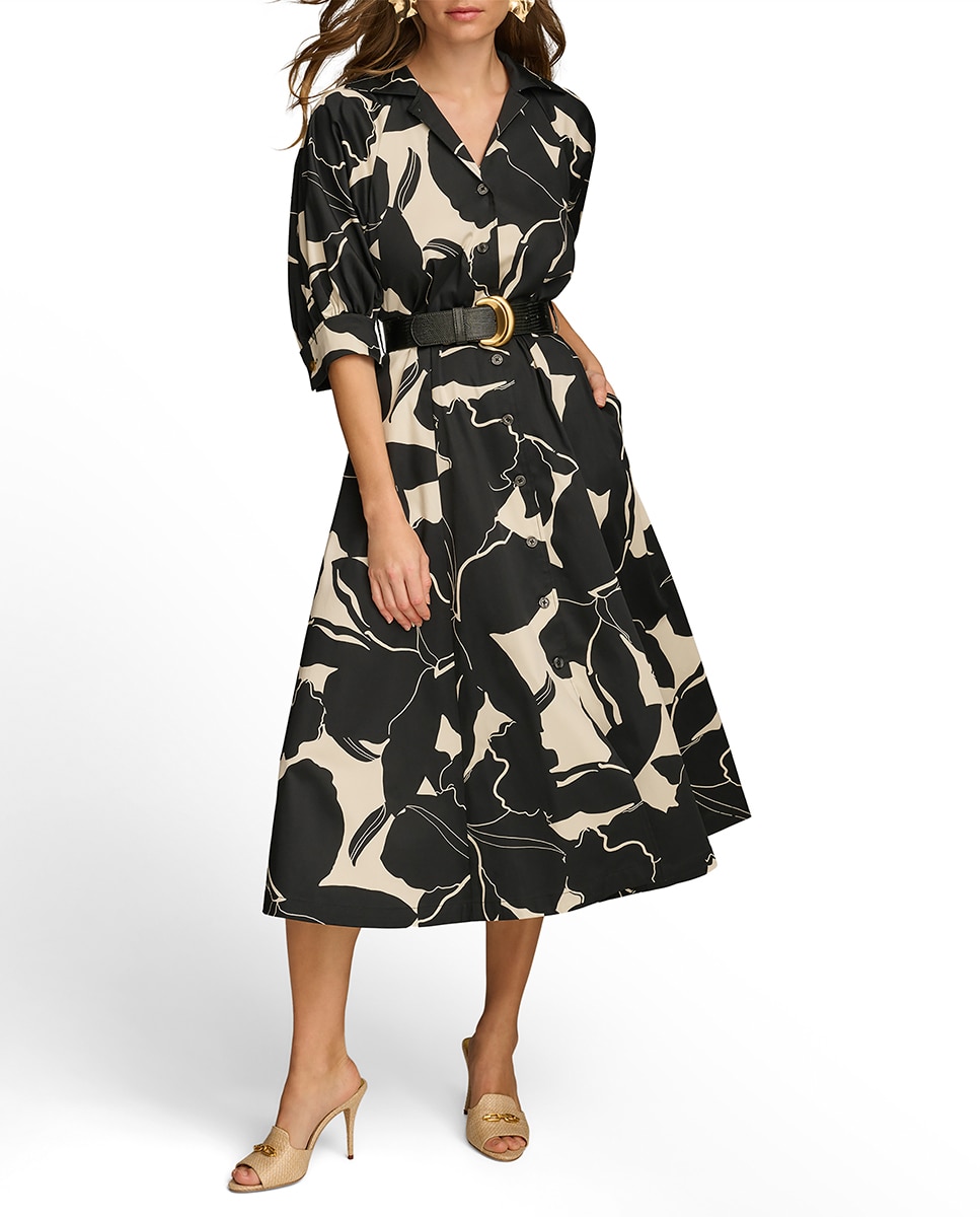 Vestido com Manga 3/4 Preto-5