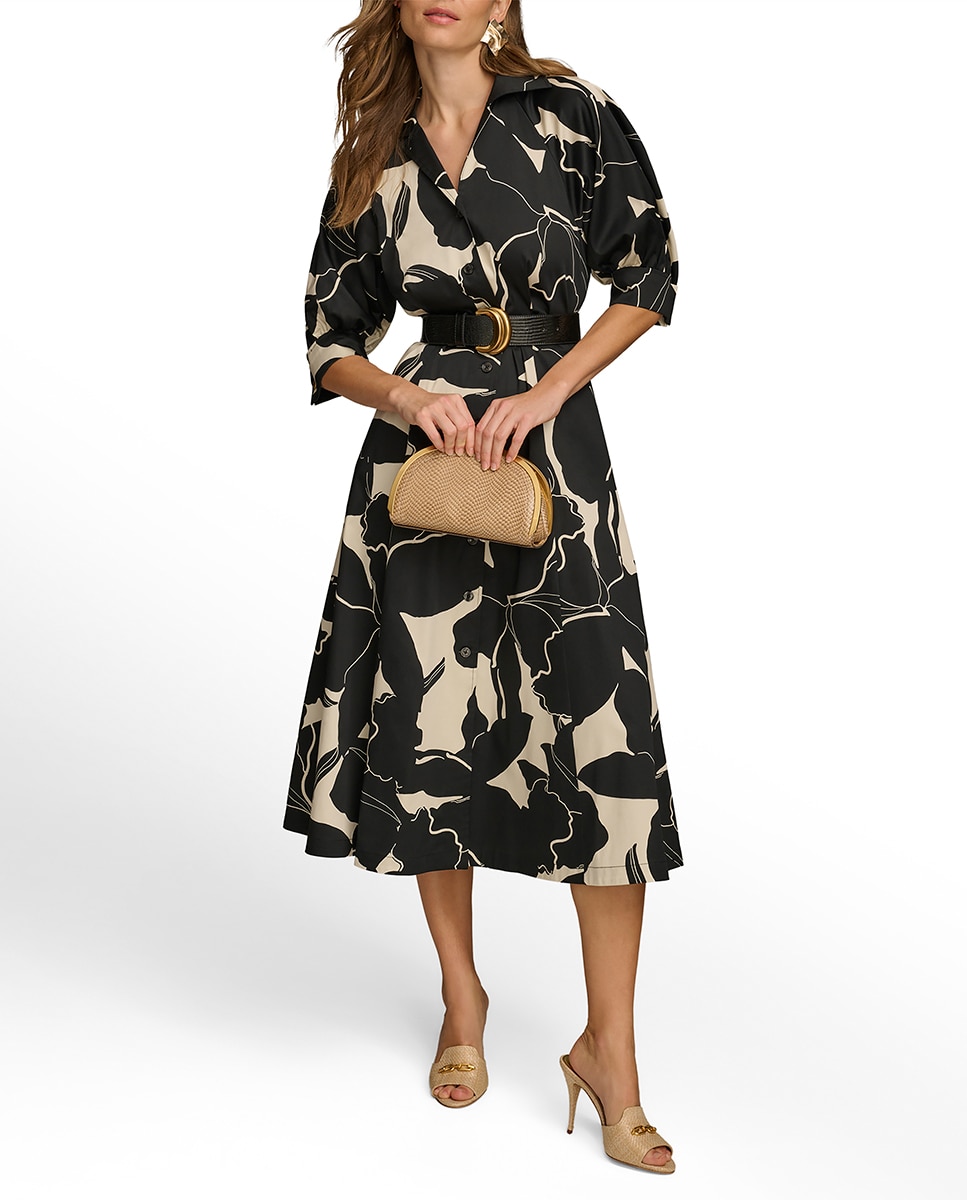 Vestido com Manga 3/4 Preto-7