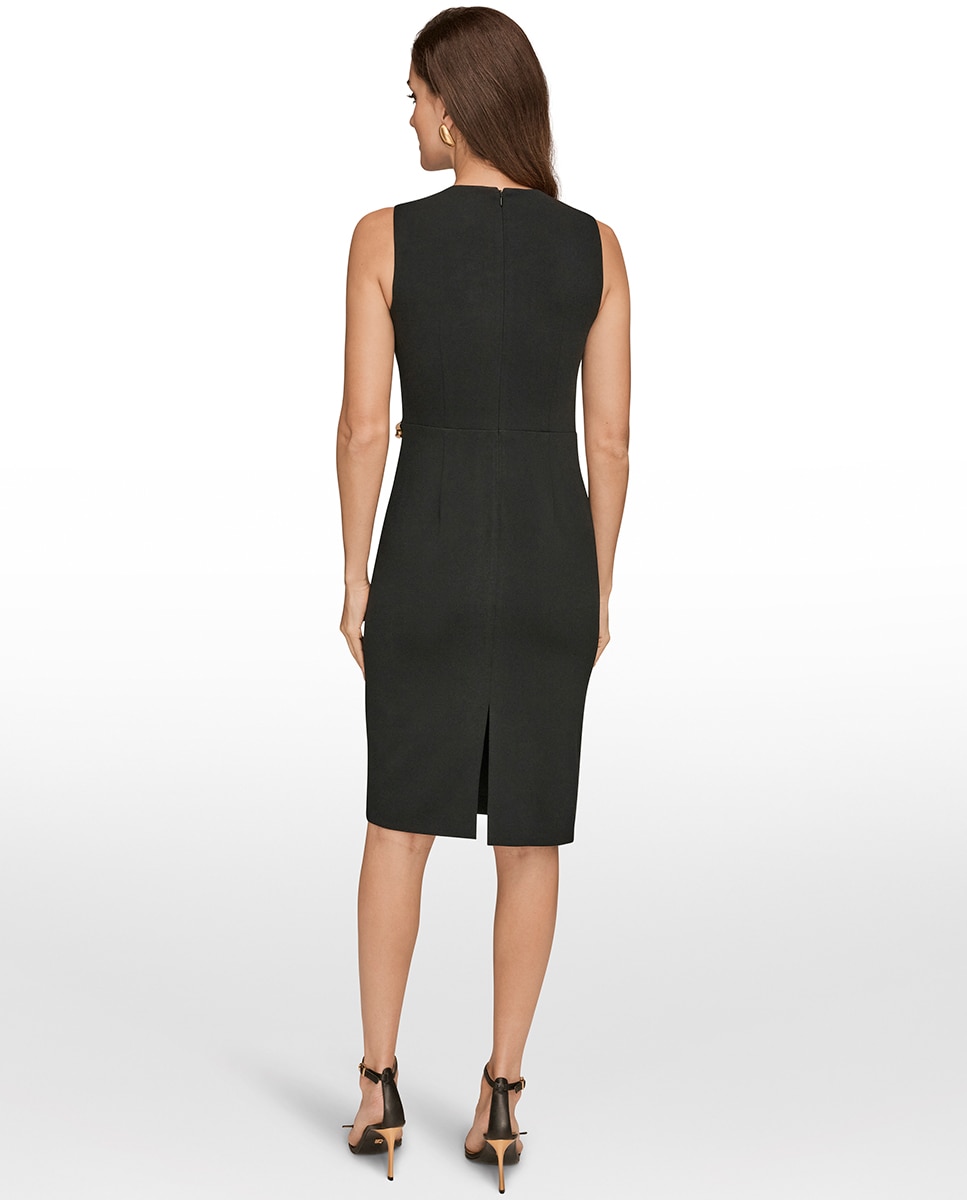 Vestido midi sem mangas Pretos-2