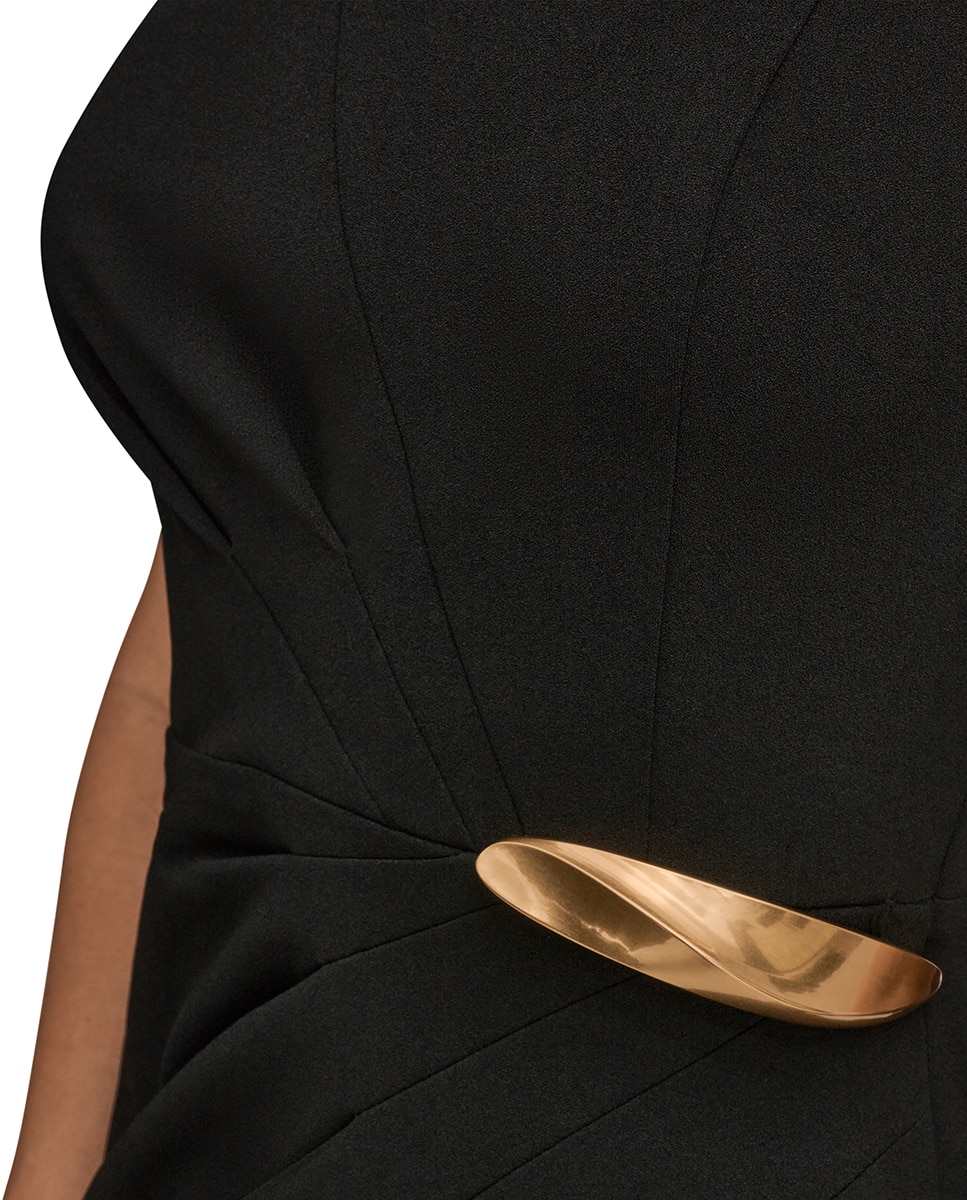 Vestido midi sem mangas Pretos-5
