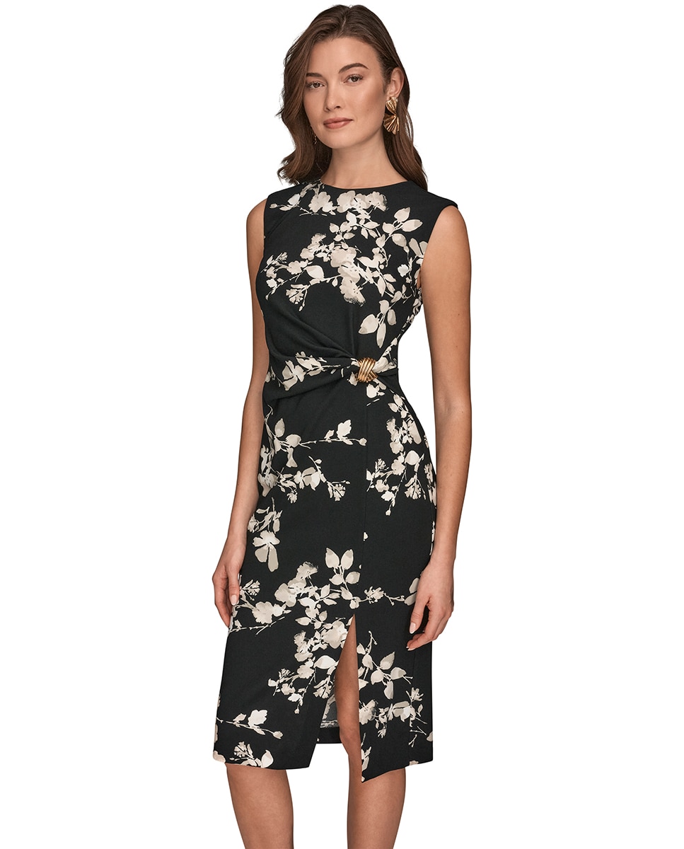 Vestido com estampado floral Preto-6