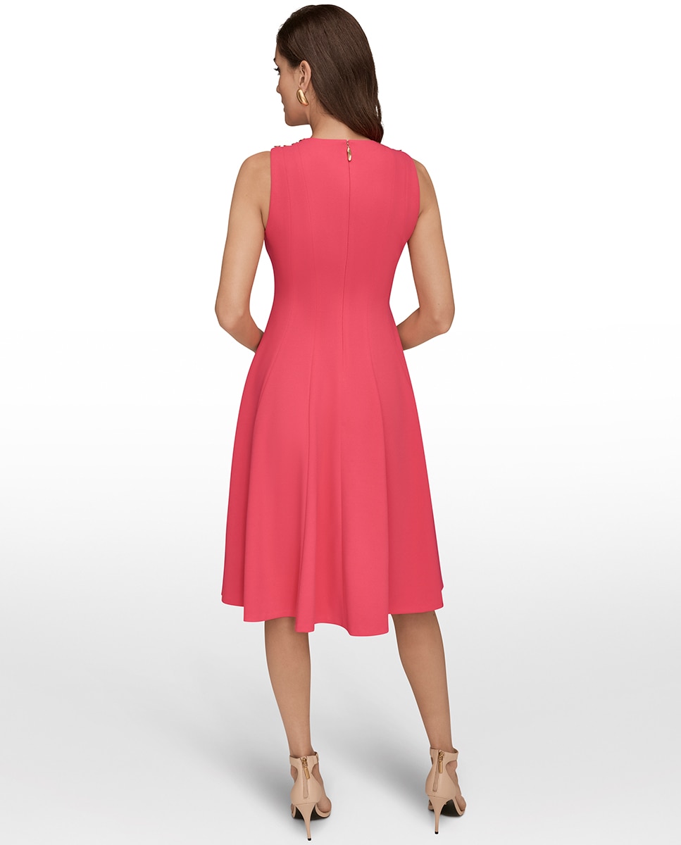 Vestido curto sem mangas Fúcsia-2