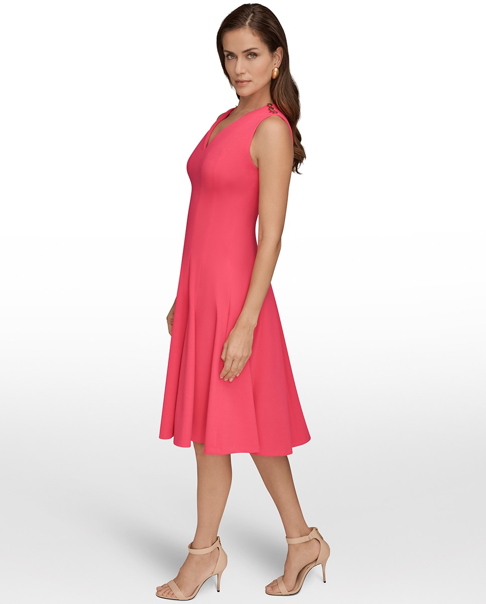 Vestido curto sem mangas Fúcsia-6