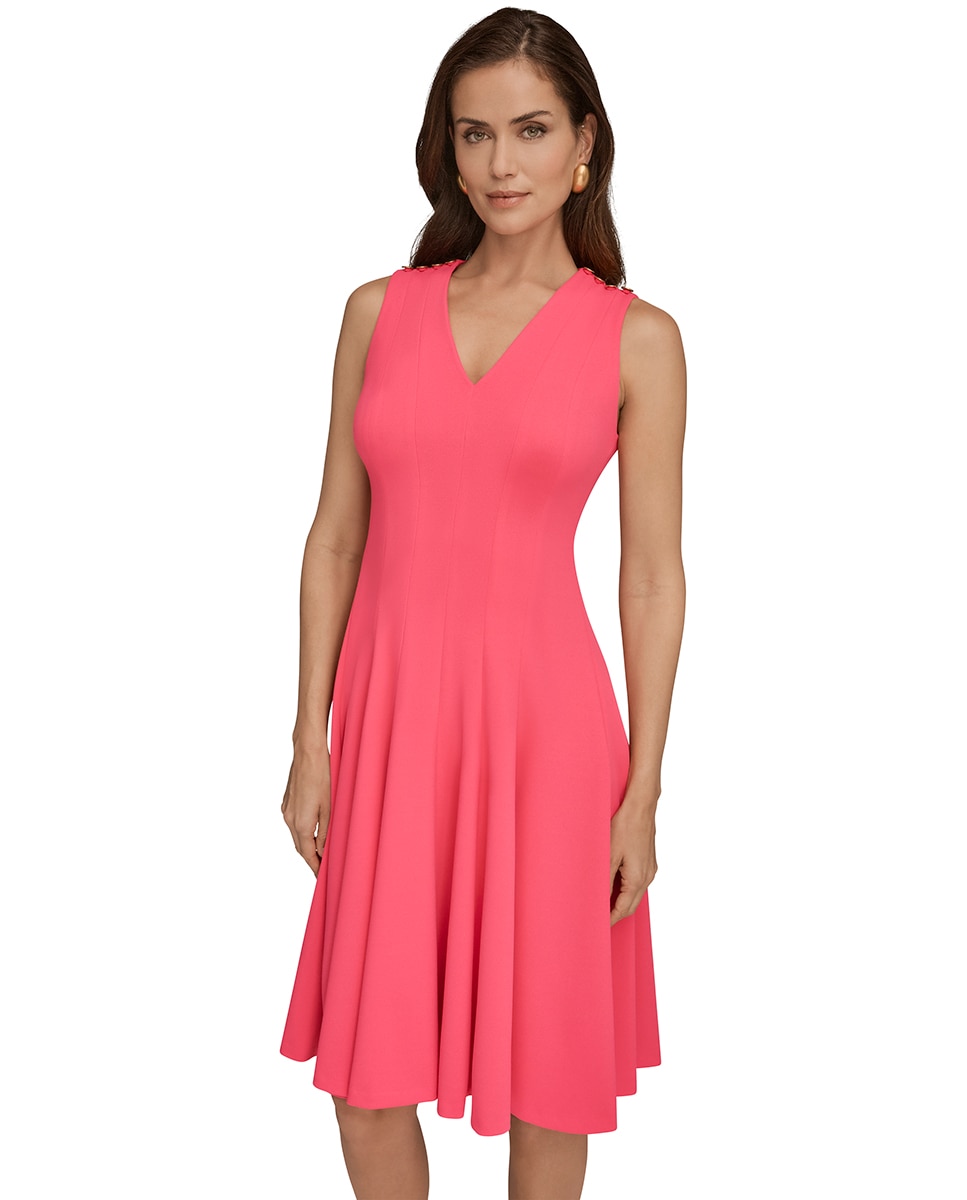 Vestido curto sem mangas Fúcsia-7