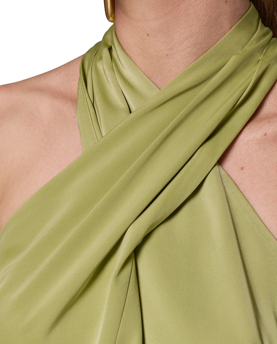 Vestido de Gola Halter Verde-claro-6